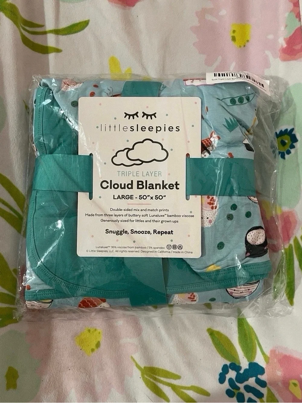 Little Sleepies Sushi Bamboo Cloud Blanket Limited Edition NWT